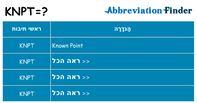 מה הפירוש knpt