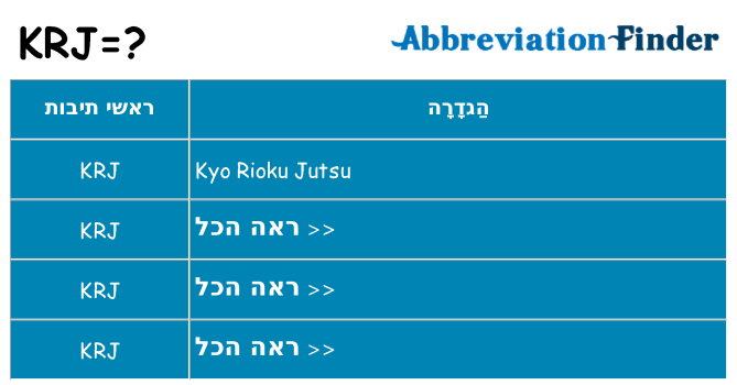מה הפירוש krj