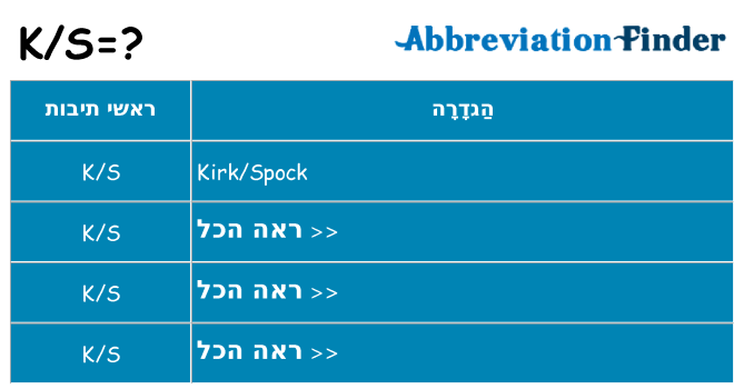 מה הפירוש ks