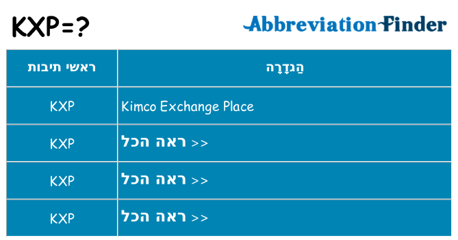 מה הפירוש kxp