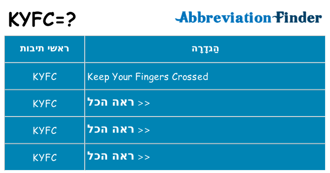 מה הפירוש kyfc