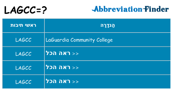 מה הפירוש lagcc