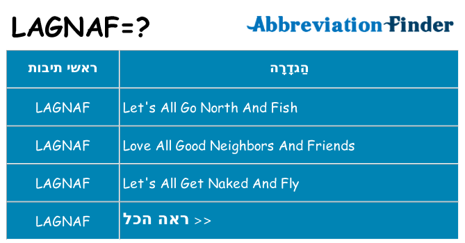 מה הפירוש lagnaf