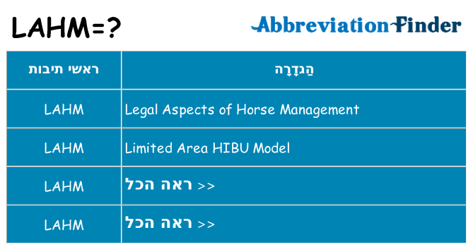 מה הפירוש lahm