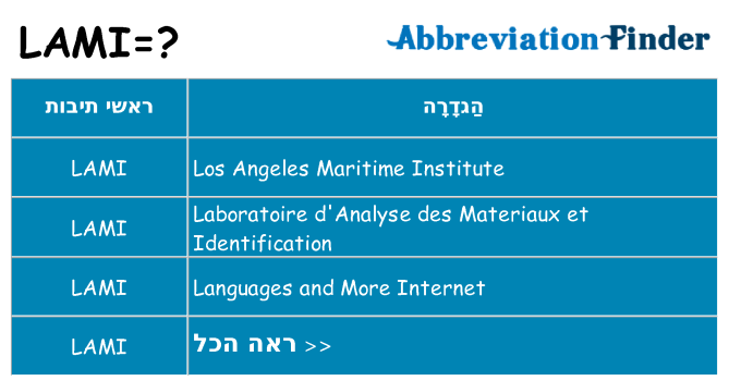 מה הפירוש lami