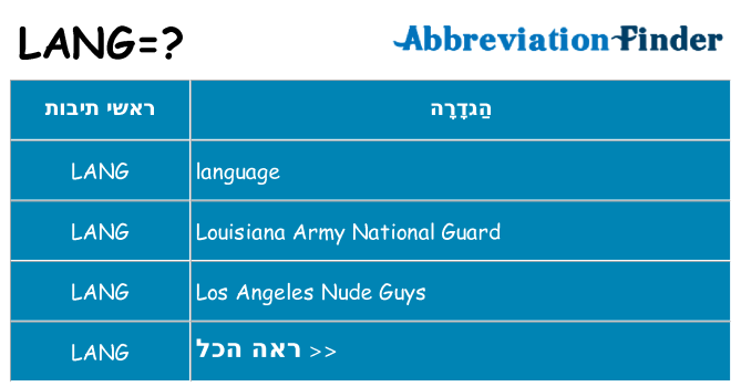 מה הפירוש lang