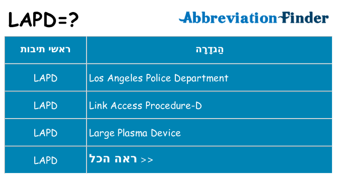 מה הפירוש lapd