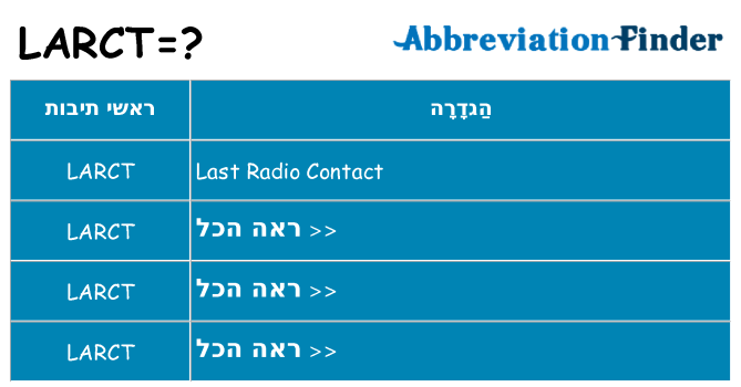 מה הפירוש larct