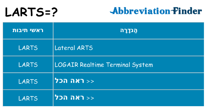 מה הפירוש larts