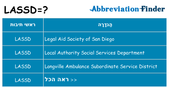 מה הפירוש lassd