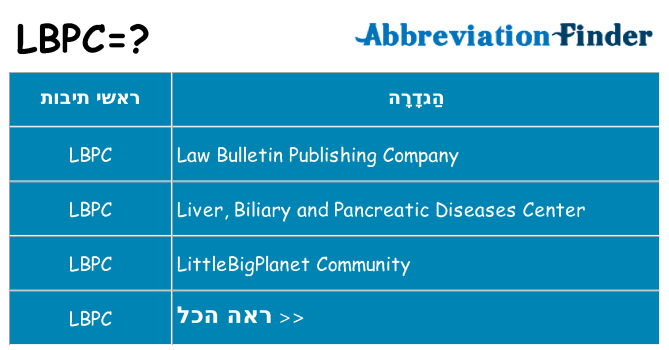 מה הפירוש lbpc