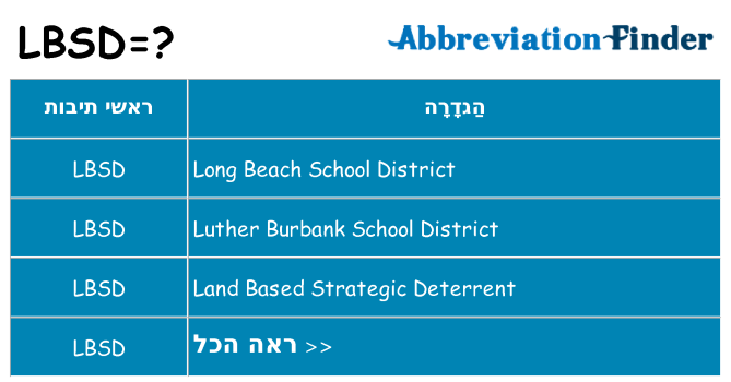 מה הפירוש lbsd