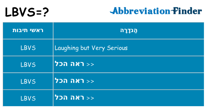 מה הפירוש lbvs