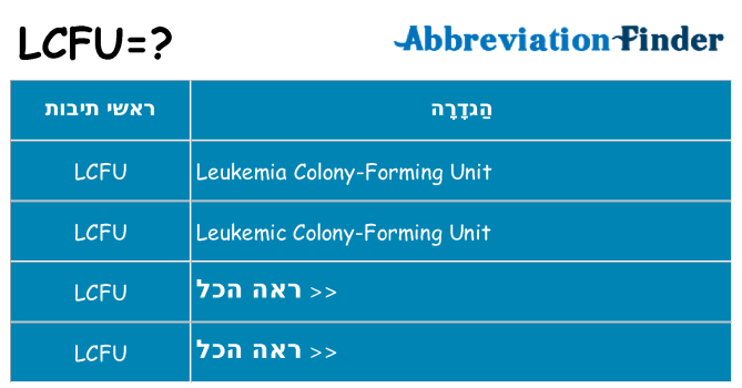 מה הפירוש lcfu
