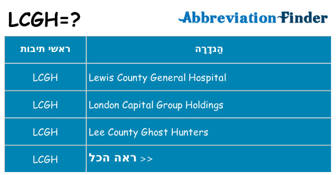 מה הפירוש lcgh