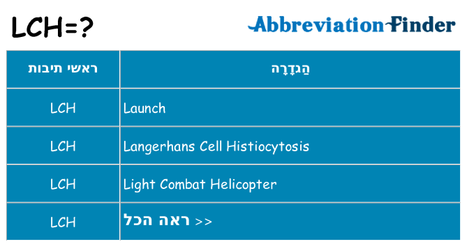 מה הפירוש lch