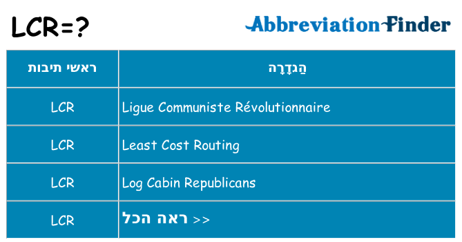 מה הפירוש lcr