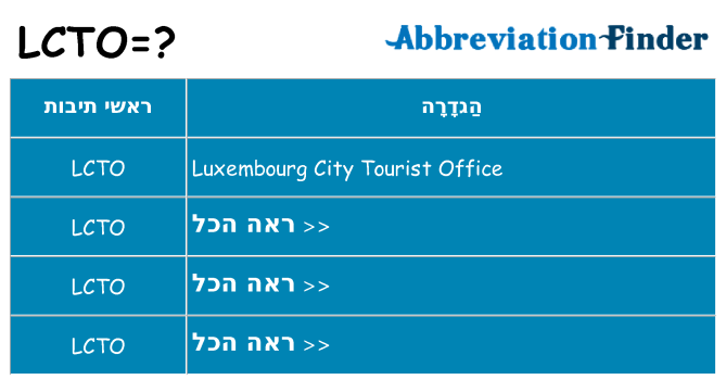 מה הפירוש lcto
