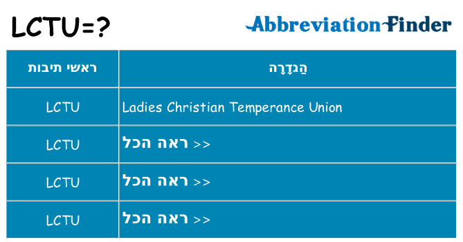 מה הפירוש lctu
