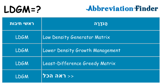 מה הפירוש ldgm