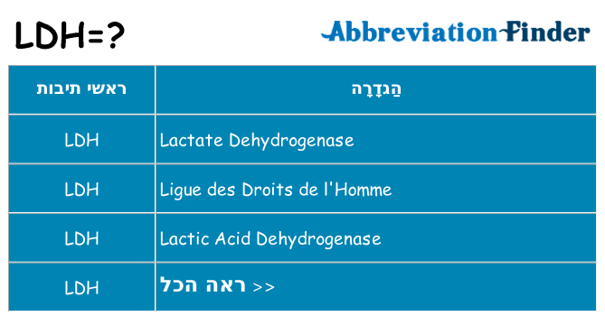 מה הפירוש ldh
