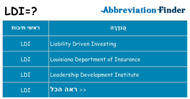 מה הפירוש ldi