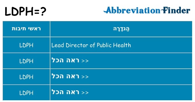 מה הפירוש ldph