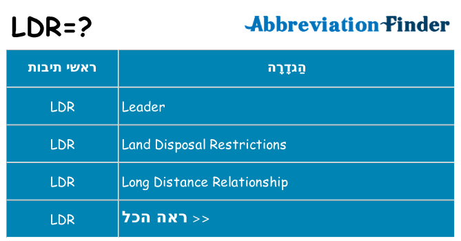 מה הפירוש ldr