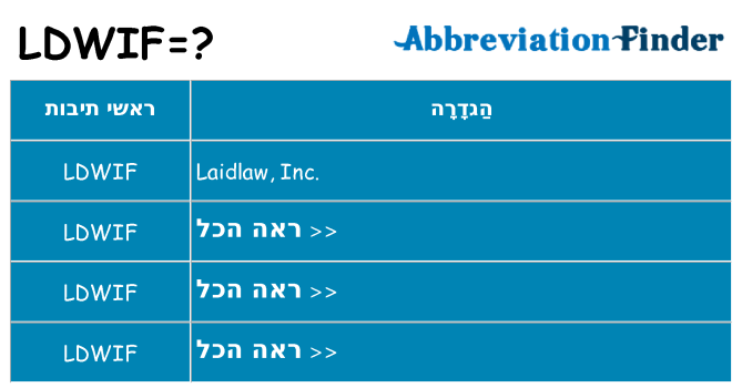 מה הפירוש ldwif
