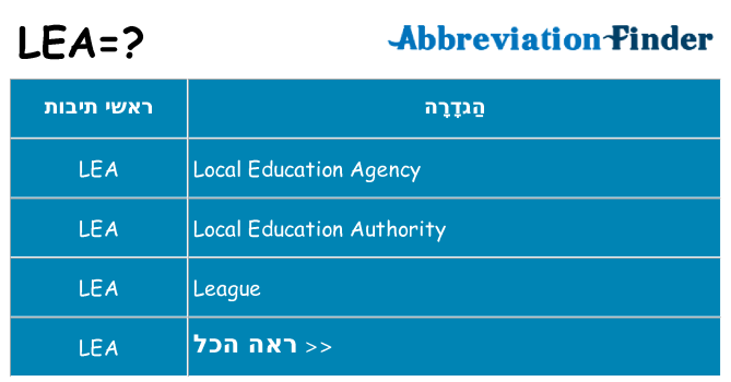 מה הפירוש lea