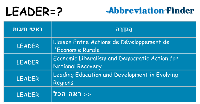 מה הפירוש leader