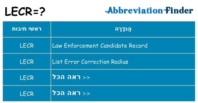מה הפירוש lecr