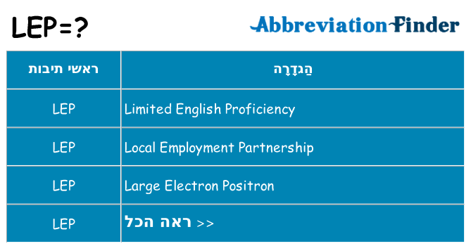 מה הפירוש lep