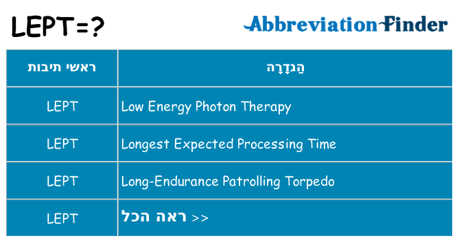 מה הפירוש lept