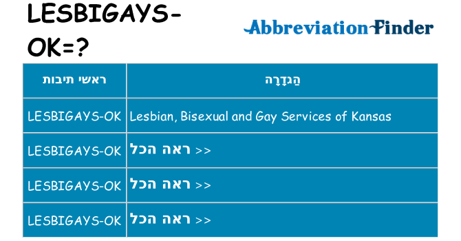 מה הפירוש lesbigays-ok