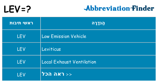 מה הפירוש lev