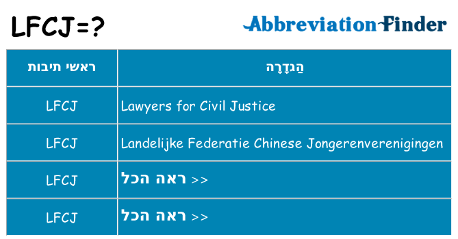מה הפירוש lfcj