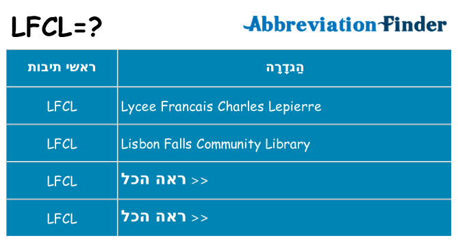 מה הפירוש lfcl