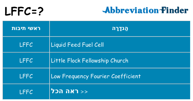 מה הפירוש lffc
