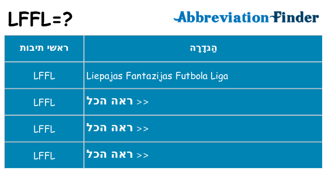 מה הפירוש lffl
