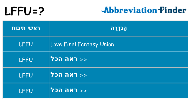 מה הפירוש lffu