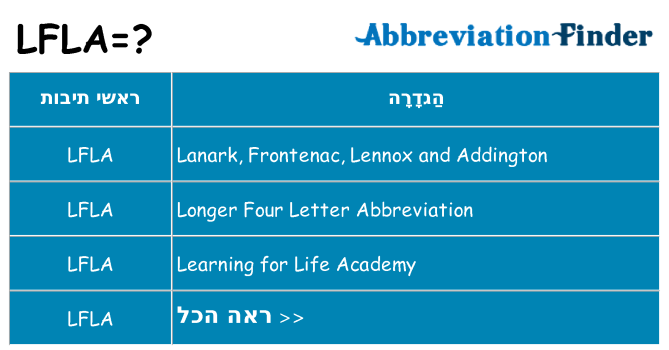 מה הפירוש lfla