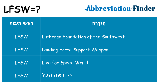 מה הפירוש lfsw