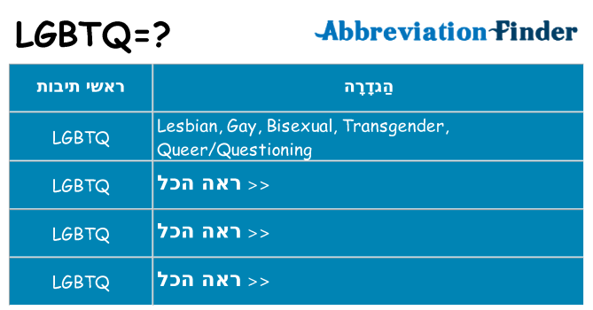 מה הפירוש lgbtq