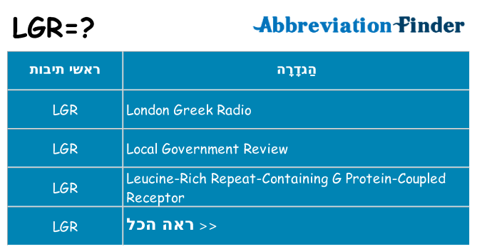 מה הפירוש lgr