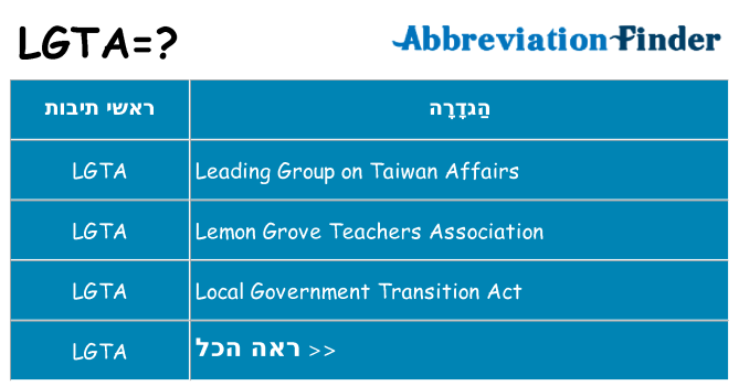 מה הפירוש lgta