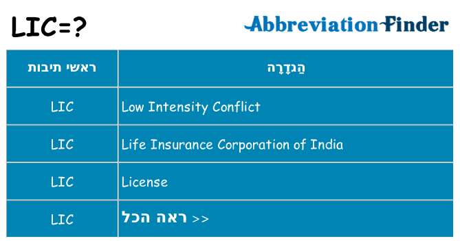 מה הפירוש lic