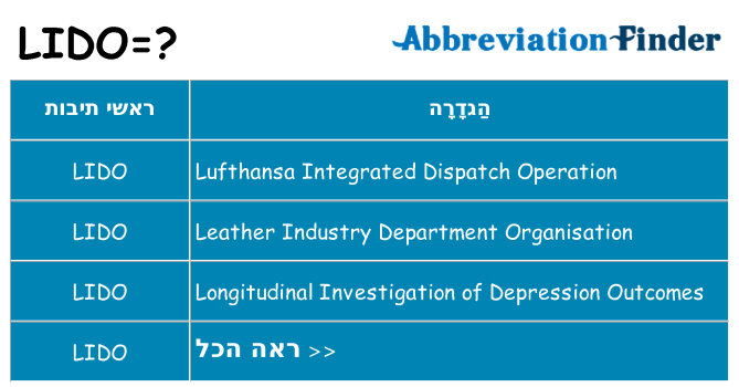 מה הפירוש lido