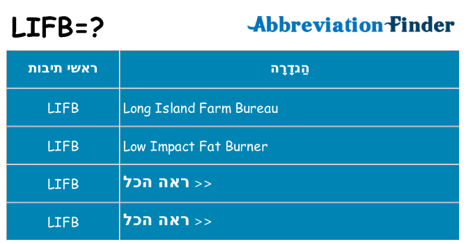מה הפירוש lifb