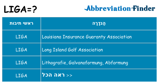 מה הפירוש liga